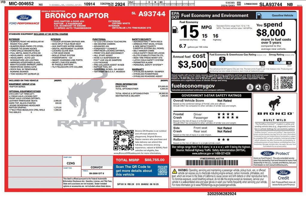 Used 2025 Ford Bronco Raptor AWD/4WD image 4