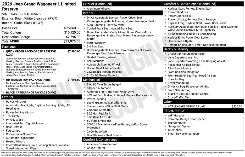 New 2026 Jeep Grand Wagoneer L Limited AWD/4WD image 6