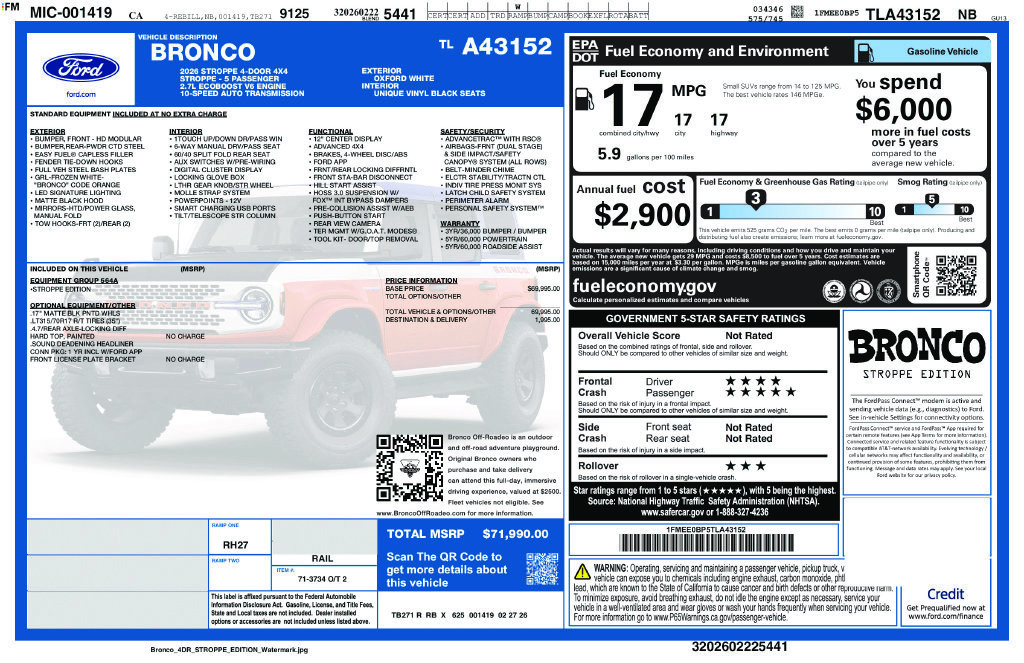 New 2026 Ford Bronco Stroppe Edition AWD/4WD image 2