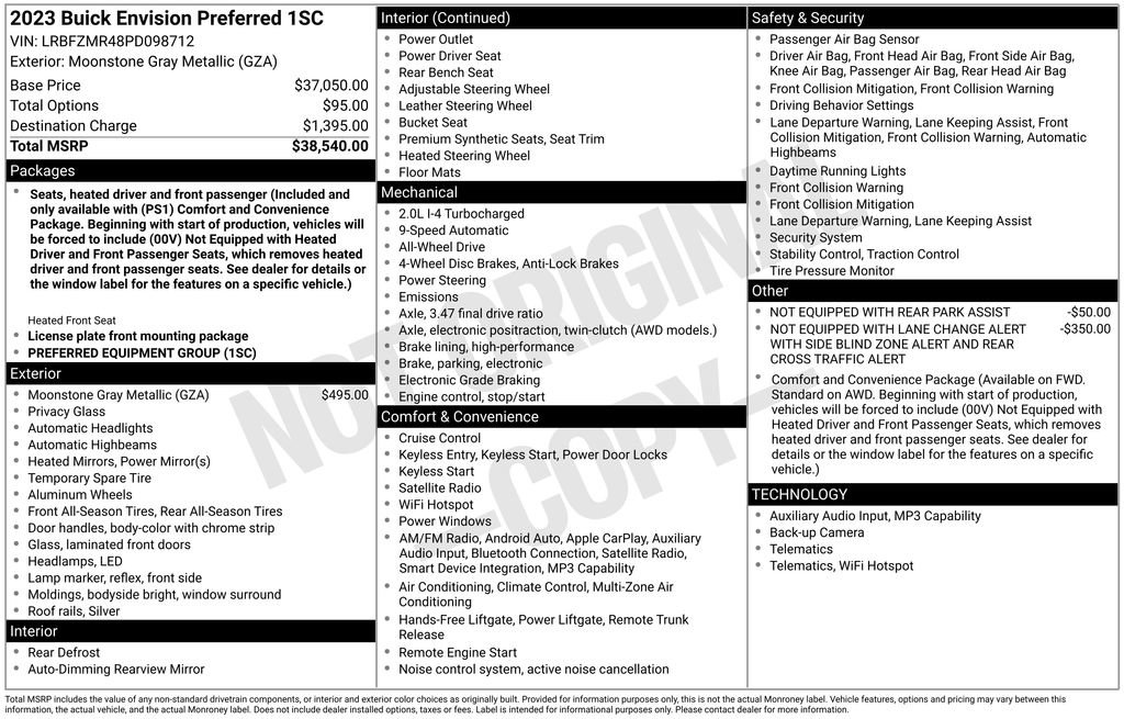 Certified 2023 Buick Envision Preferred AWD/4WD image 2