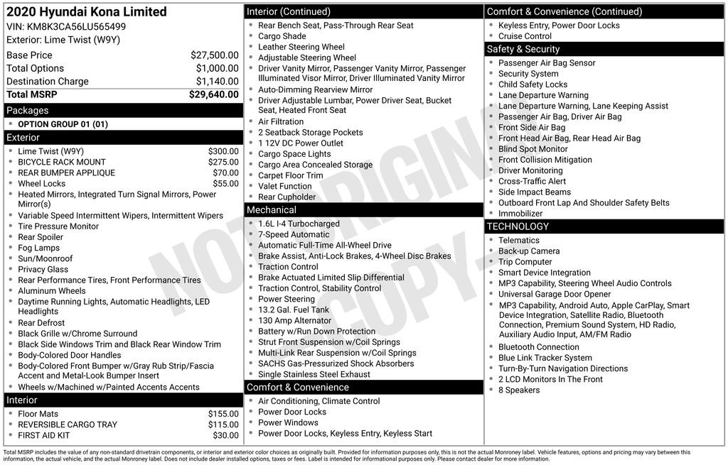 Used 2020 Hyundai Kona Limited image 68