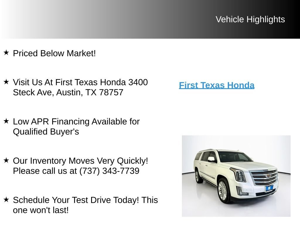 Used 2016 Cadillac Escalade ESV Platinum RWD image 10