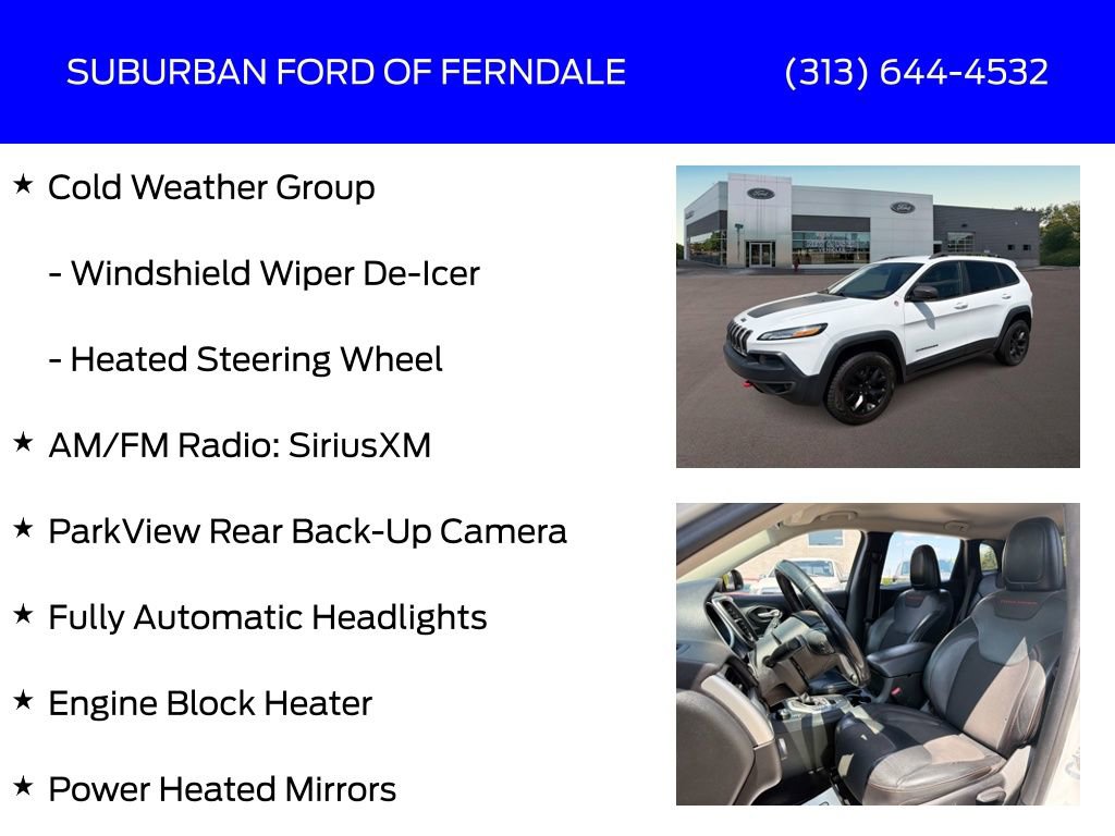 Used 2015 Jeep Cherokee Trailhawk w/ Cold Weather Group AWD/4WD image 9