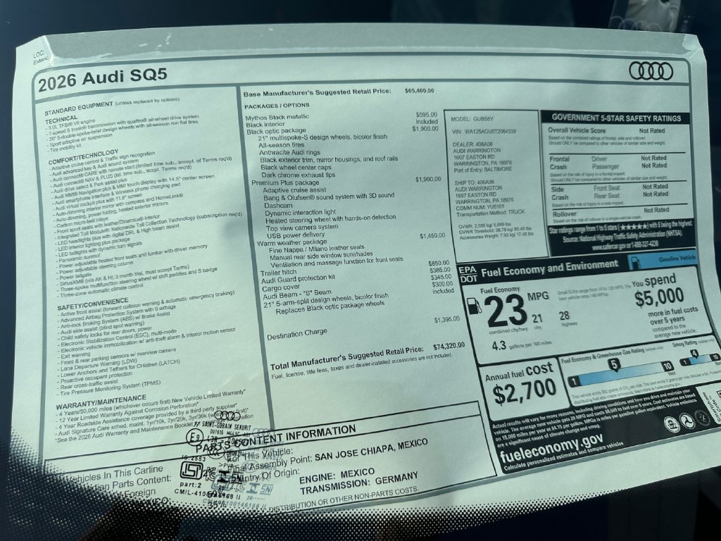 New 2026 Audi SQ5 Premium Plus AWD/4WD image 32