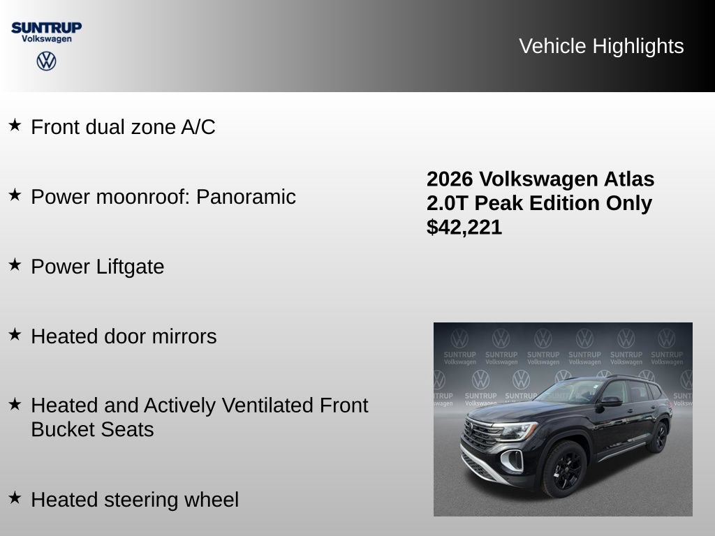 Used 2026 Volkswagen Atlas Peak Edition AWD/4WD image 7