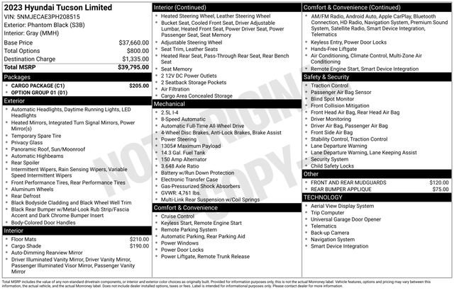 Used 2023 Hyundai Tucson Limited w/ Cargo Package image 37