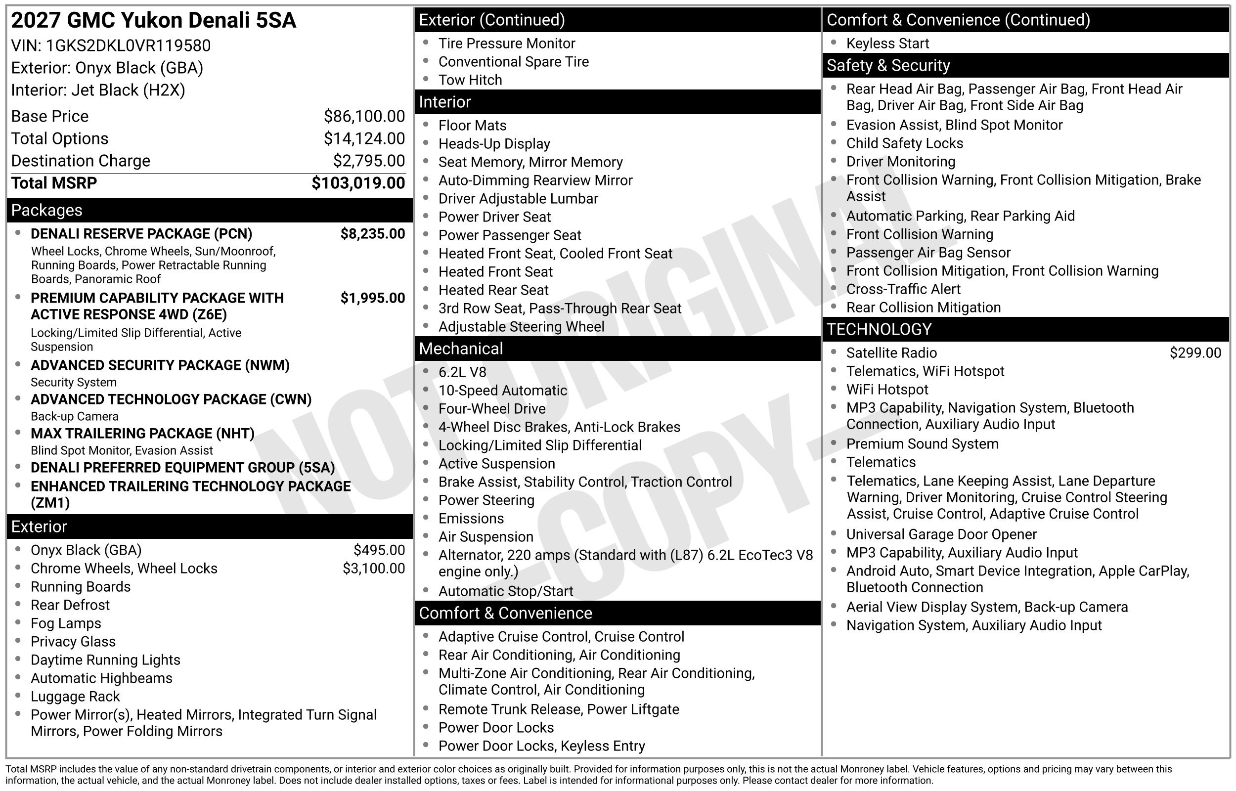 New 2027 GMC Yukon Denali w/ Denali Reserve Package AWD/4WD image 4