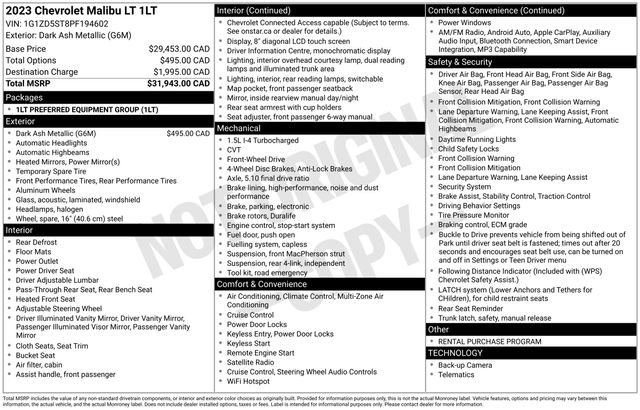 Certified 2023 Chevrolet Malibu LT FWD image 6