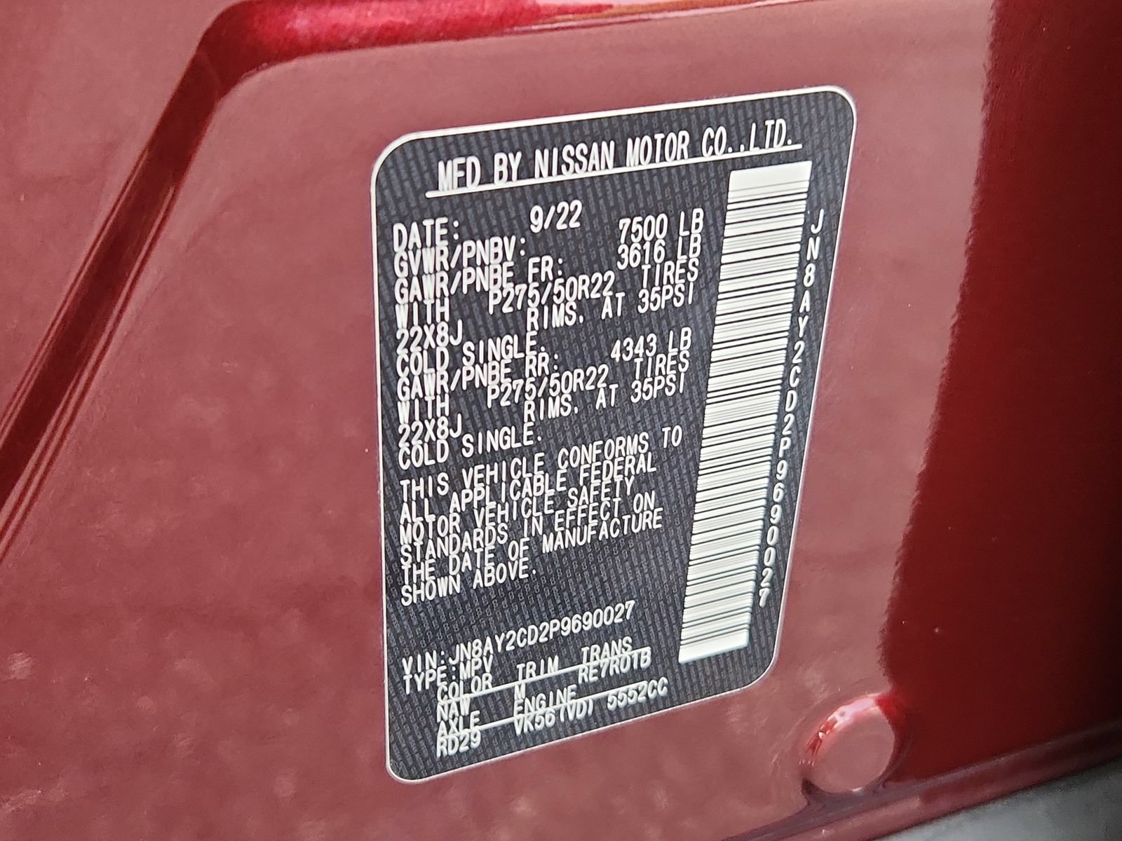 Used 2023 Nissan Armada Platinum w/ Cargo Package AWD/4WD image 20