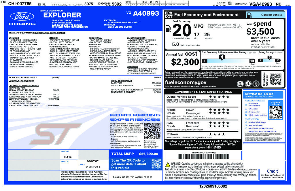 New 2027 Ford Explorer ST RWD image 11