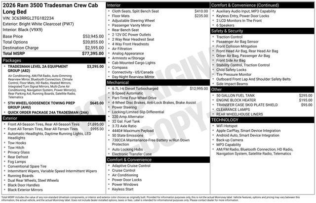 New 2026 RAM 3500 Tradesman image 32