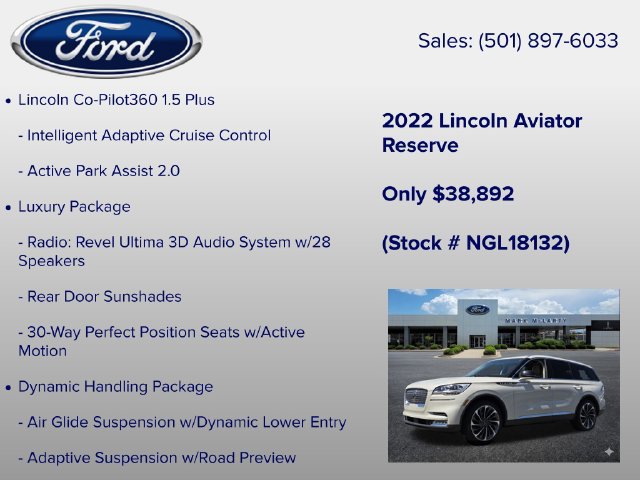 Certified 2022 Lincoln Aviator Reserve w/ Equipment Group 201A AWD/4WD image 20