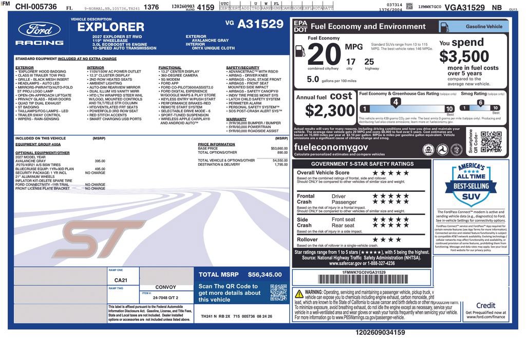 New 2027 Ford Explorer ST RWD image 8