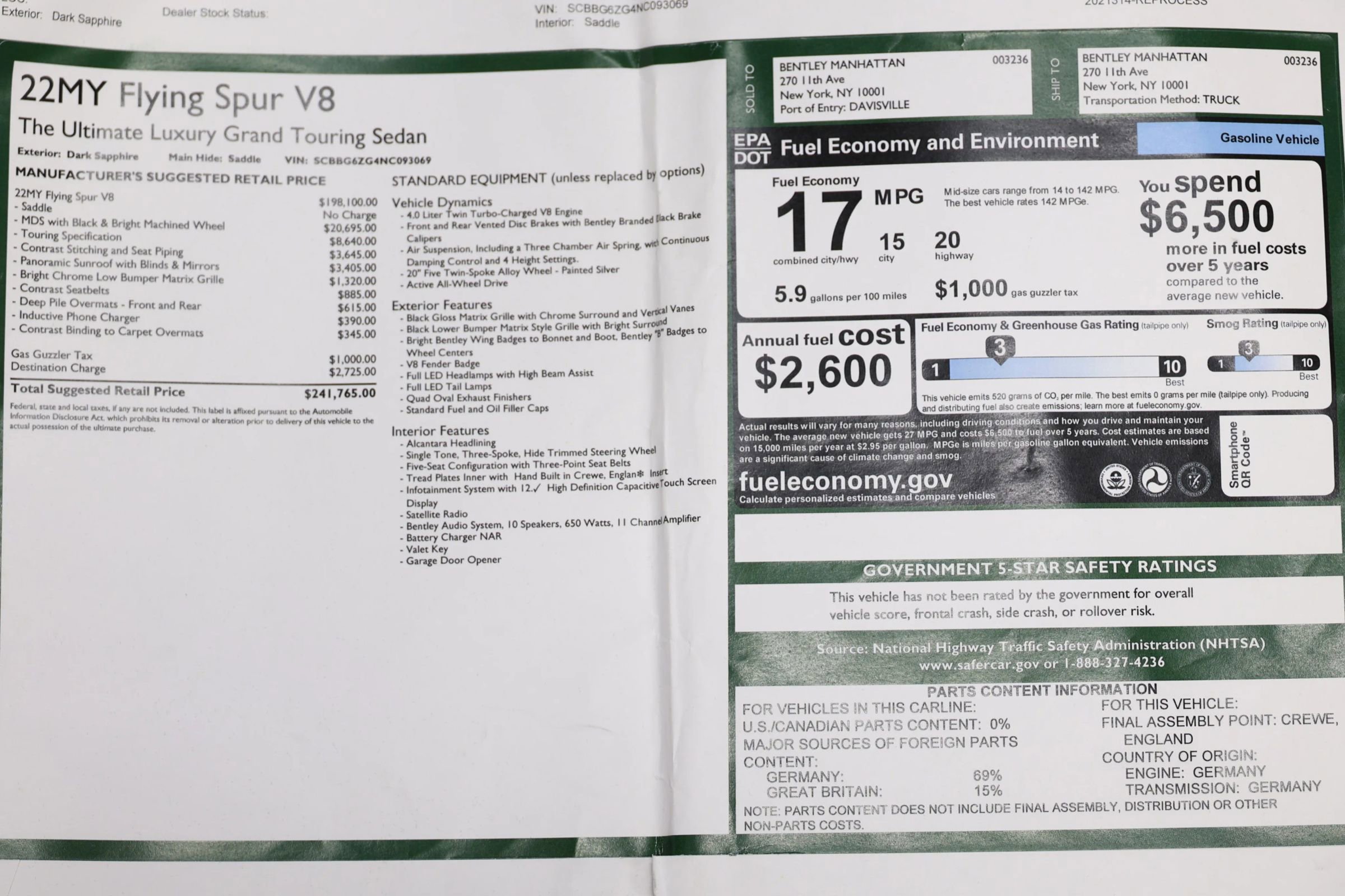 Used 2022 Bentley Flying Spur V8 AWD/4WD image 6