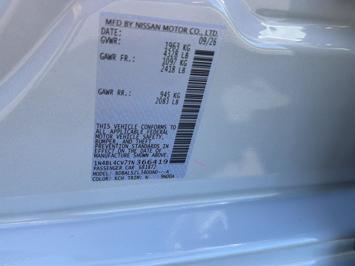 New 2026 Nissan Altima 2.5 SR w/ SR Midnight Edition Package FWD image 35