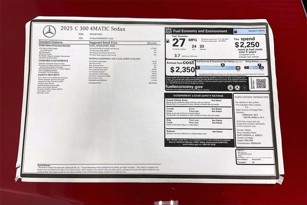 New 2025 Mercedes-Benz C 300 4MATIC Sedan image 19