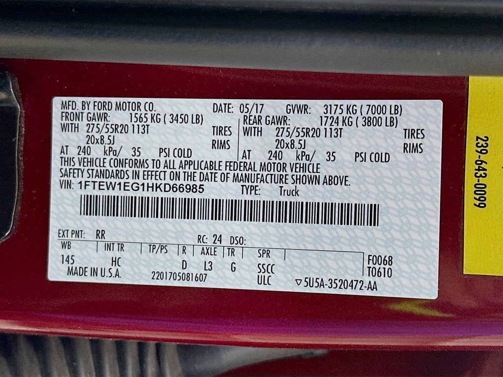 Used 2017 Ford F150 Lariat w/ Equipment Group 502A Luxury AWD/4WD image 39