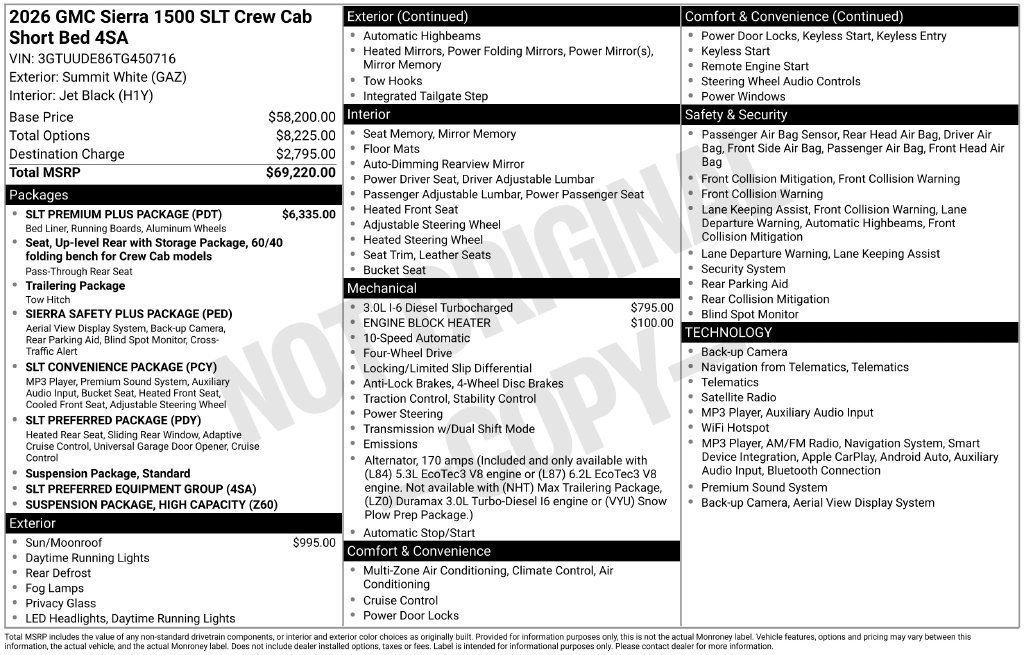 New 2026 GMC Sierra 1500 SLT w/ SLT Premium Plus Package AWD/4WD image 4