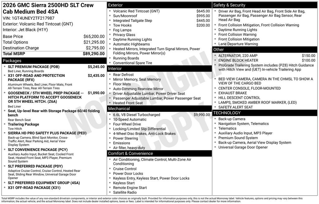 New 2026 GMC Sierra 2500 SLT w/ SLT Premium Package image 50