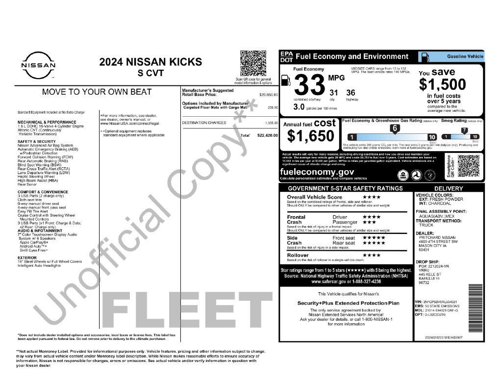 Certified 2024 Nissan Kicks S FWD image 5