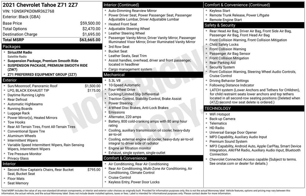 Certified 2021 Chevrolet Tahoe Z71 AWD/4WD image 32