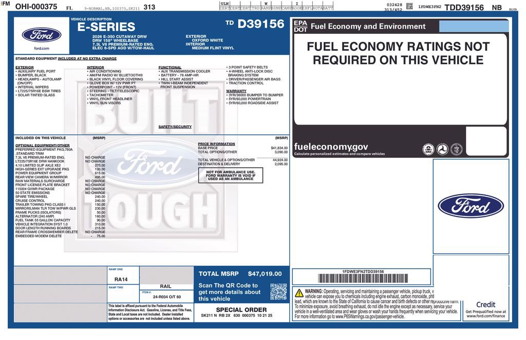 New 2026 Ford E-350 and Econoline 350 Super Duty w/ Power Equipment Group image 4