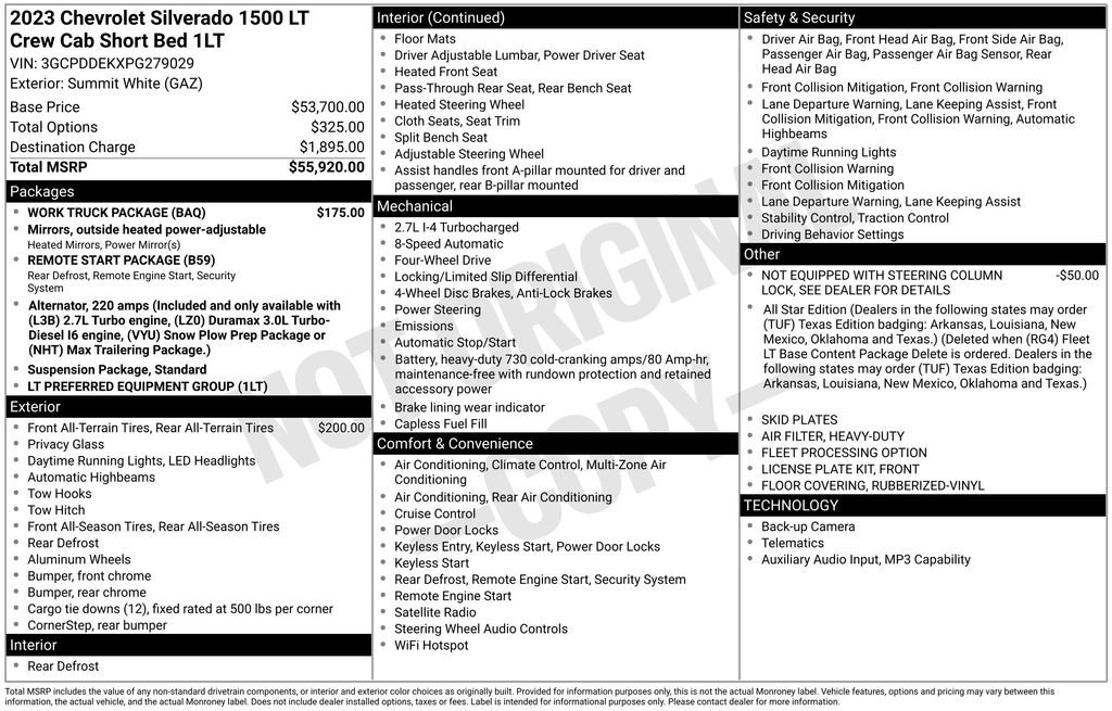 Used 2023 Chevrolet Silverado 1500 LT w/ Work Truck Package AWD/4WD image 31