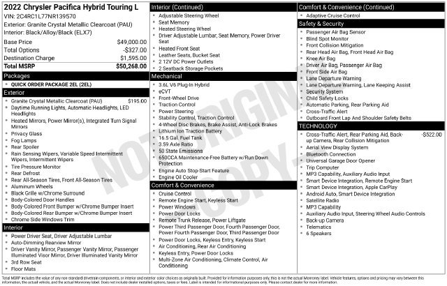 Used 2022 Chrysler Pacifica Touring-L FWD image 33