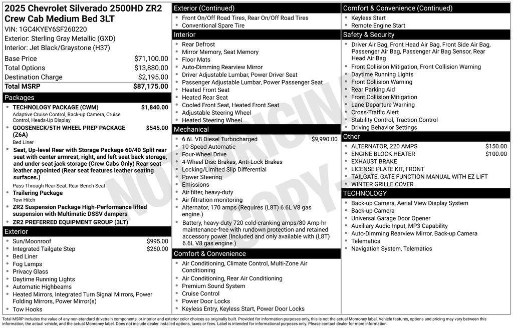 Used 2025 Chevrolet Silverado 2500 ZR2 w/ Technology Package AWD/4WD image 6