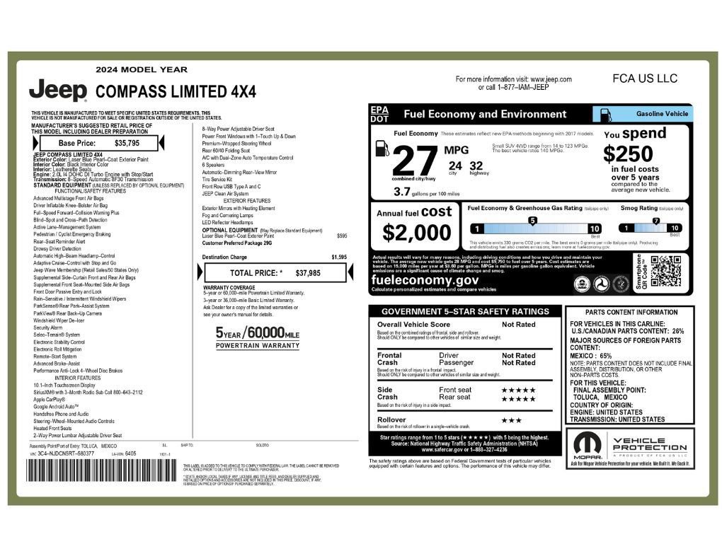 Used 2024 Jeep Compass Limited AWD/4WD image 2