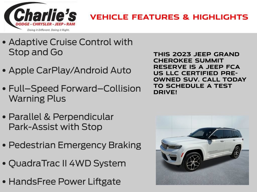 Certified 2023 Jeep Grand Cherokee Summit AWD/4WD image 7
