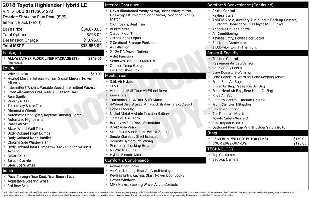 Used 2018 Toyota Highlander LE image 2