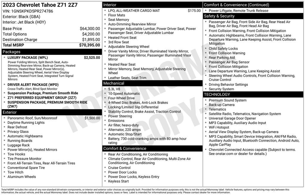 Certified 2023 Chevrolet Tahoe Z71 w/ Luxury Package AWD/4WD image 12