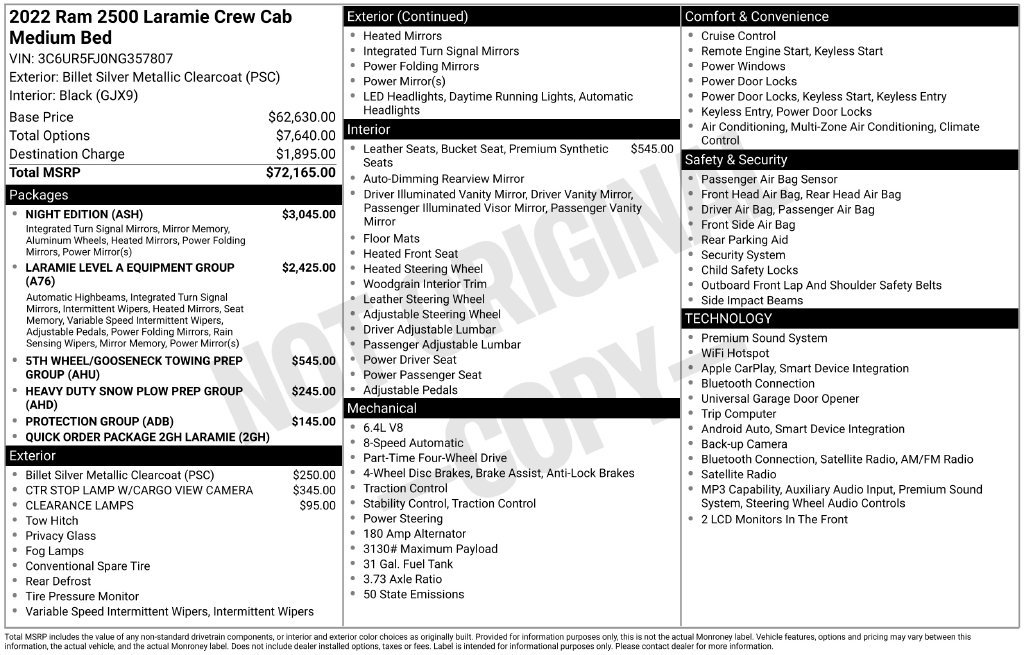 Certified 2022 RAM 2500 Laramie w/ Night Edition AWD/4WD image 7