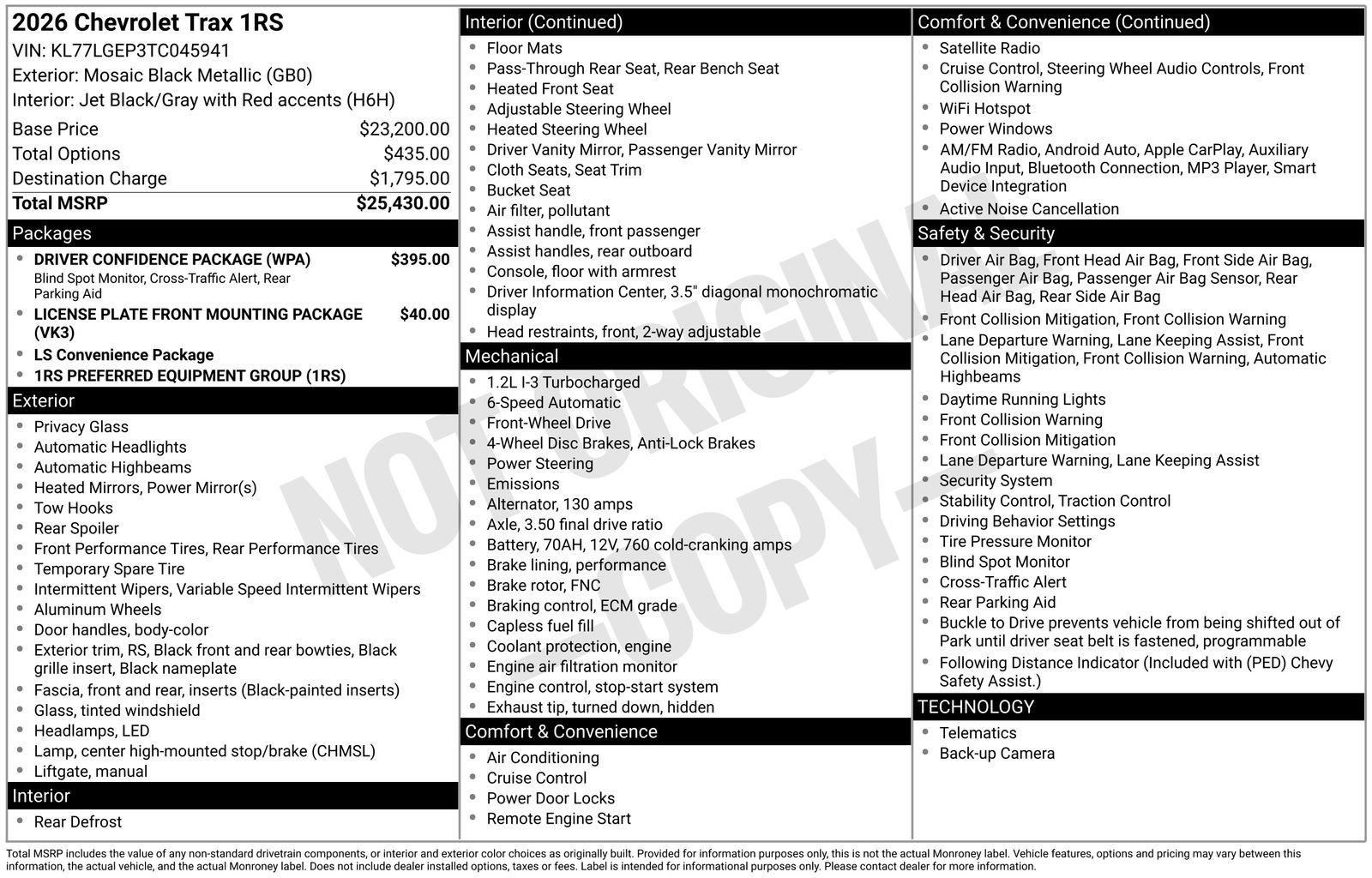 New 2026 Chevrolet Trax RS w/ Driver Confidence Package image 4