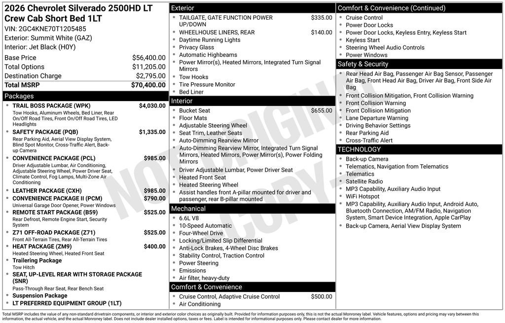 New 2026 Chevrolet Silverado 2500 LT w/ Trail Boss Package AWD/4WD image 42
