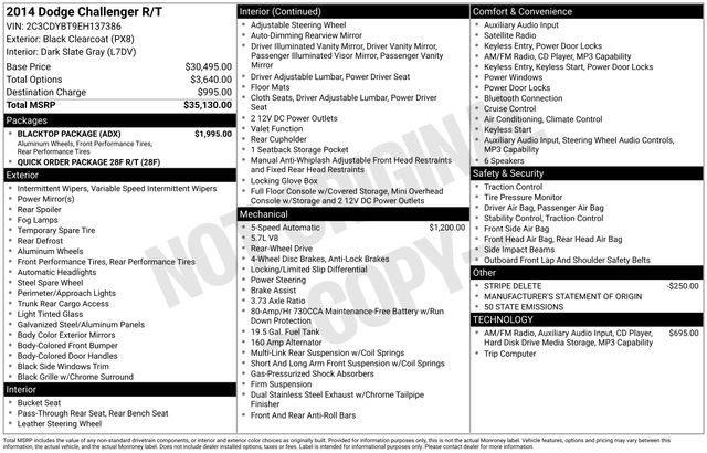 Used 2014 Dodge Challenger R/T w/ Blacktop Package RWD image 36