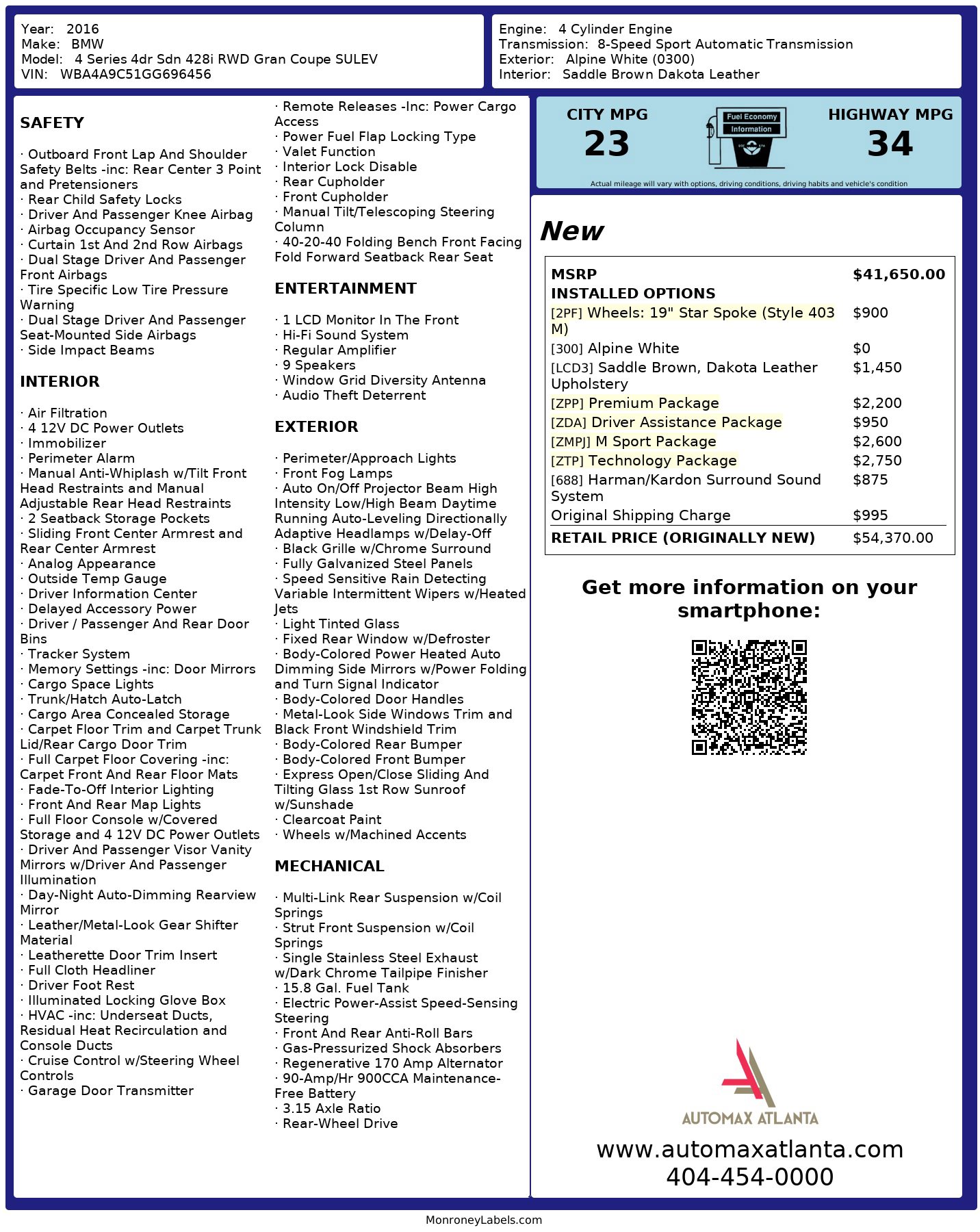 Used 2016 BMW 428i Gran Coupe w/ Technology Package image 2