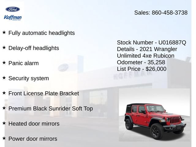 Used 2021 Jeep Wrangler Unlimited Rubicon 4xe w/ Cold Weather Group AWD/4WD image 30
