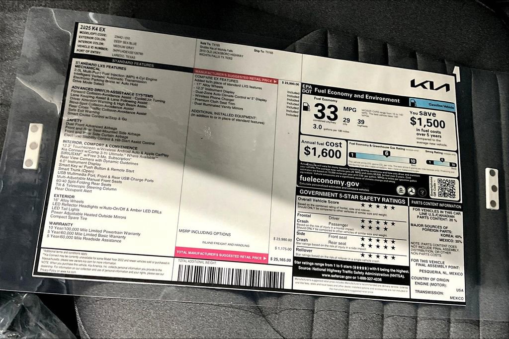 Used 2025 Kia K4 EX image 22