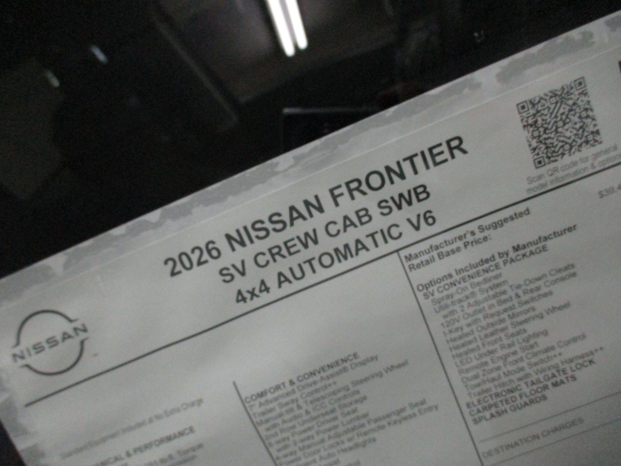 New 2026 Nissan Frontier SV w/ SV Convenience Package image 4