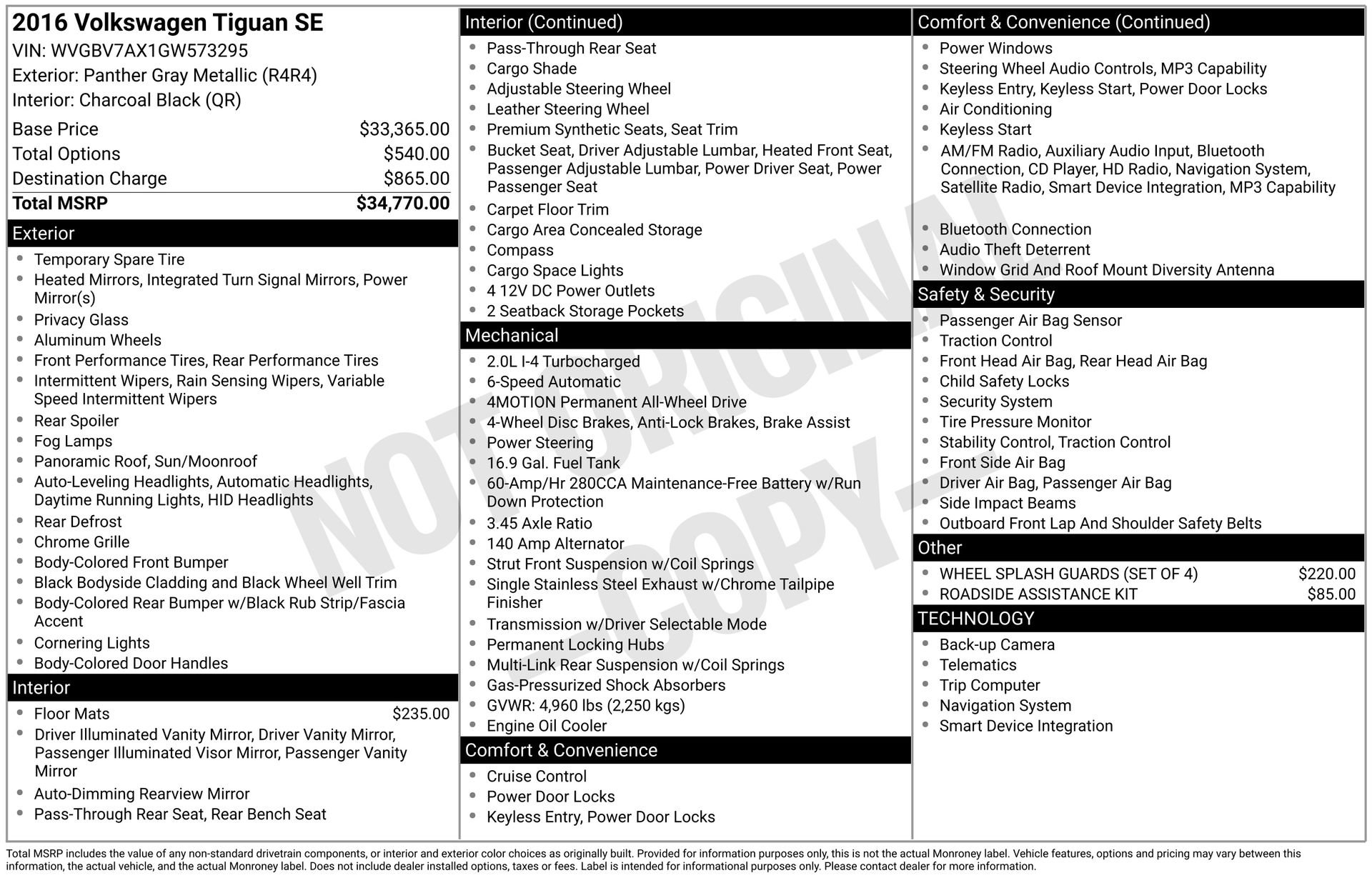 Used 2016 Volkswagen Tiguan SE image 3