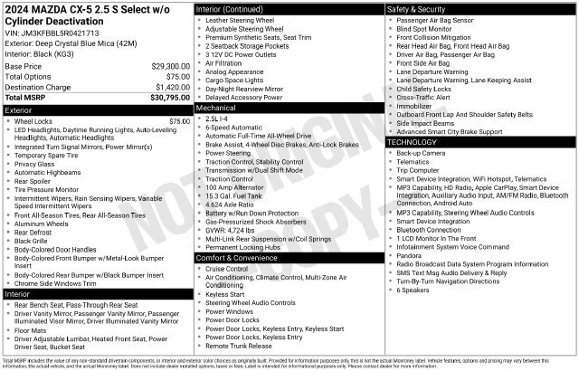 Used 2024 MAZDA CX-5 AWD 2.5 S w/ Select Package image 32