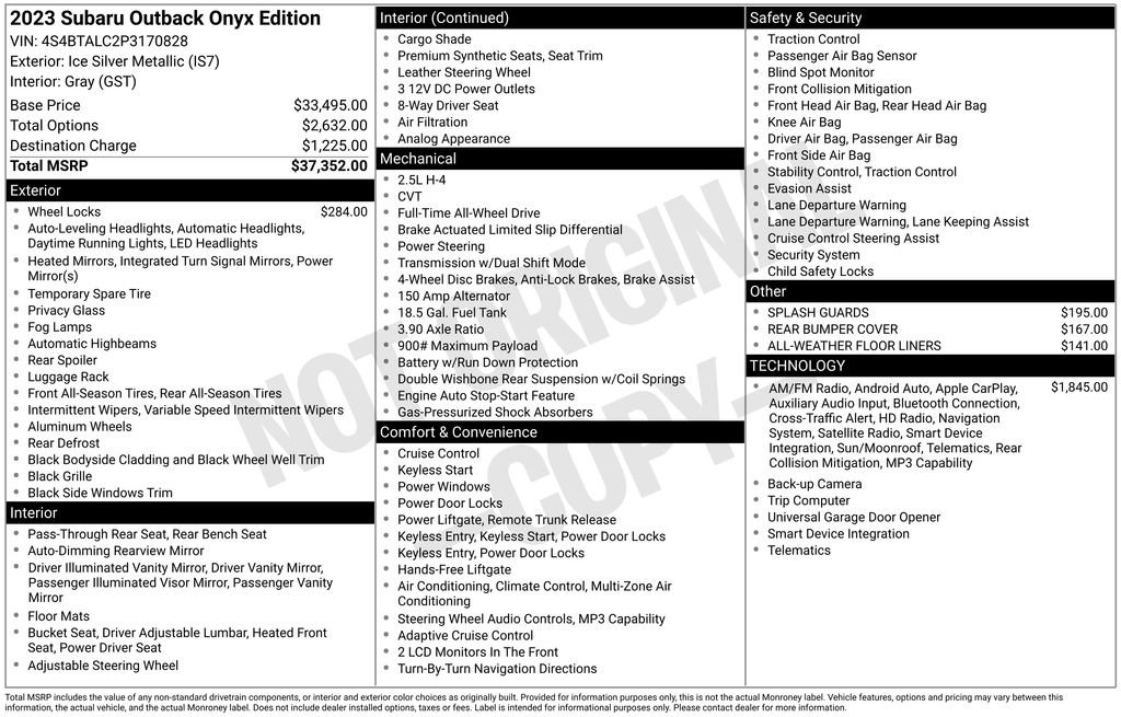Used 2023 Subaru Outback Onyx Edition image 35