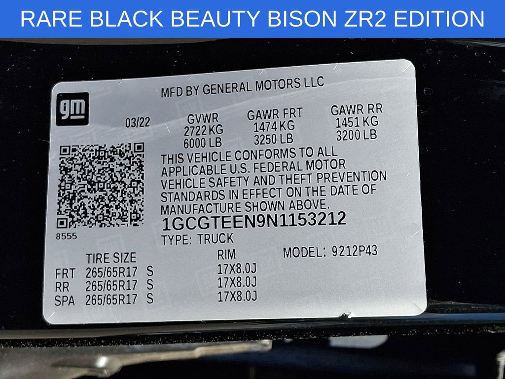 Used 2022 Chevrolet Colorado ZR2 w/ Colorado ZR2 Bison Edition AWD/4WD image 27