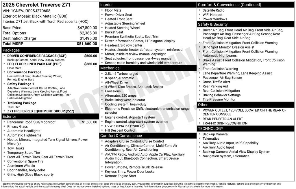 Used 2025 Chevrolet Traverse Z71 w/ Driver Confidence Package AWD/4WD image 9