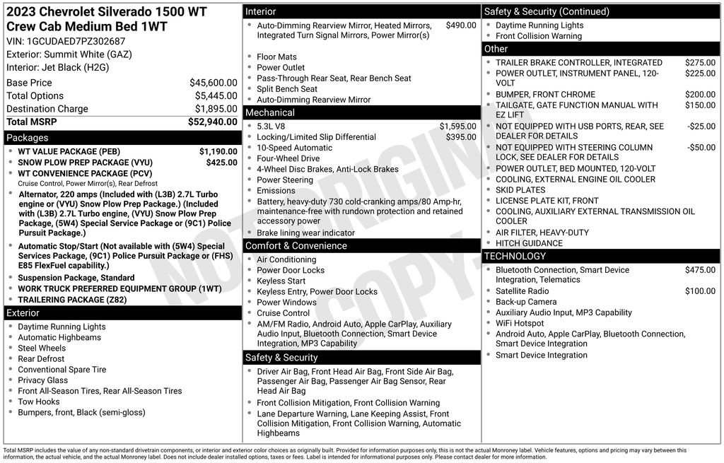 Used 2023 Chevrolet Silverado 1500 W/T w/ WT Value Package image 3