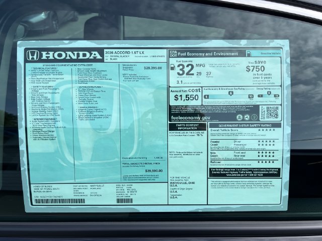 New 2026 Honda Accord LX image 30