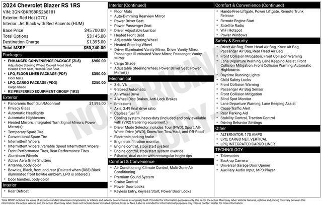 Used 2024 Chevrolet Blazer RS w/ Enhanced Convenience Package AWD/4WD image 11