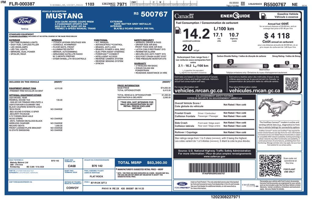 Used 2024 Ford Mustang Dark Horse RWD image 26